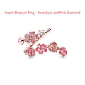 Women'S Adjustable Open Flower Rings - Dainty Peach Blossom Design with Cubic Zirconia, Enamel or Pearl, Fashion Jewelry Gifts for Women, Birthday or Mother'S Day, Rings for Women