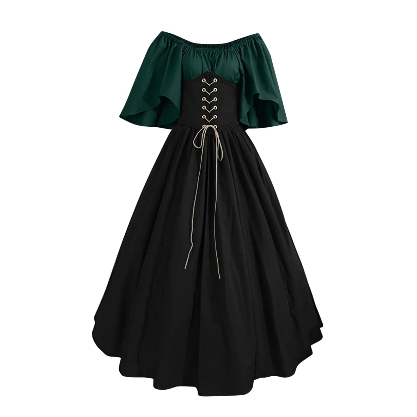 UPPADA Womens Renaissance Faire Dresses Medieval Irish Traditional plus Size Dresses Ruffle over Dress Corset Retro Cosplay Gown