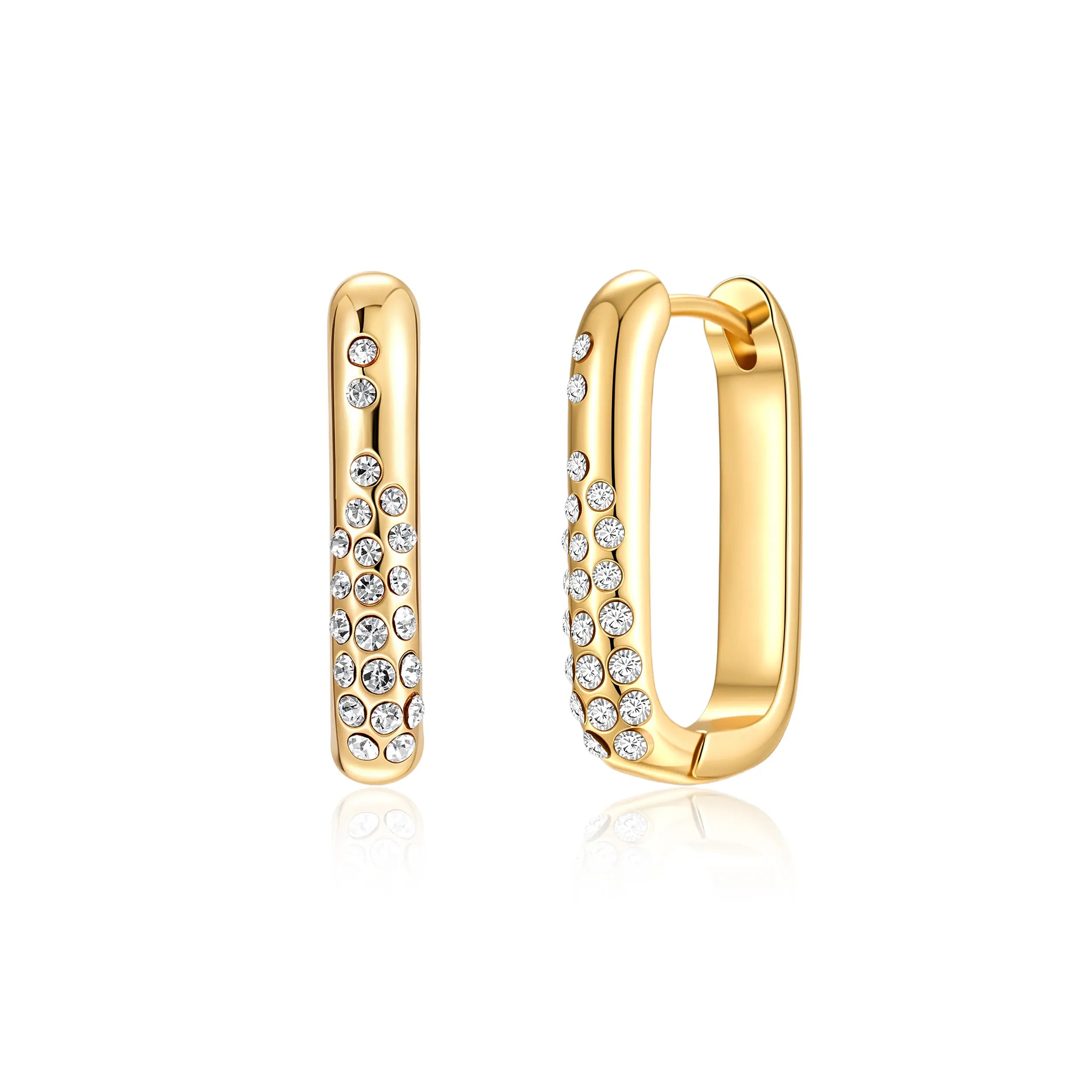 Dearmay Gold Three-Tier Earrings for Women with Zircon Clip Earrings Summervibes Gifts for Girls