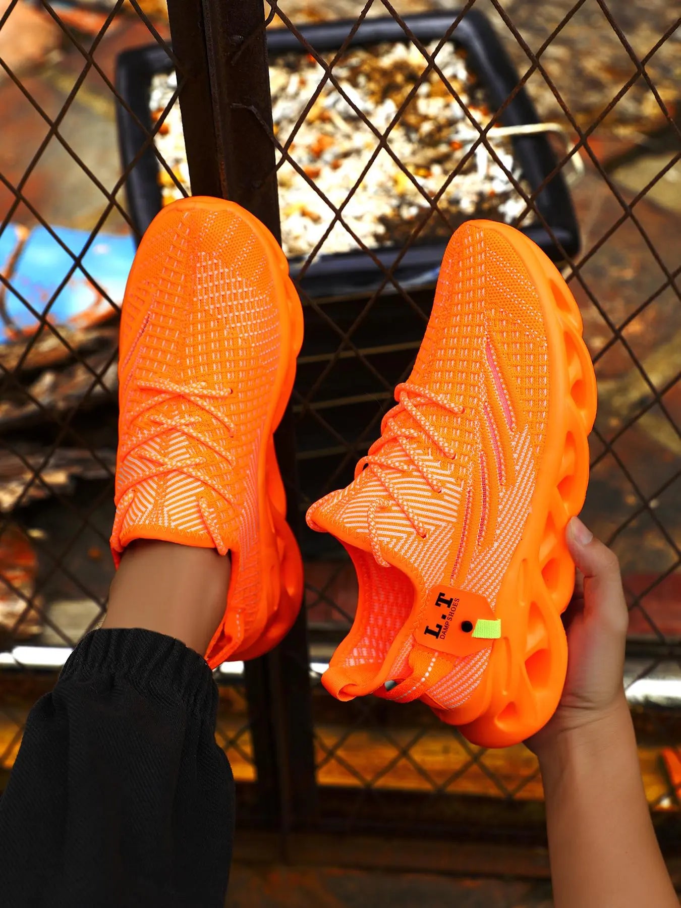 Mens Shoes, Ultra-Light Textured Design Lace-Up Trainers for Treadmill Wear as Gift, Workout Sneakers, Casual Twist Sole Design Sports Running Shoes for Summer 2025